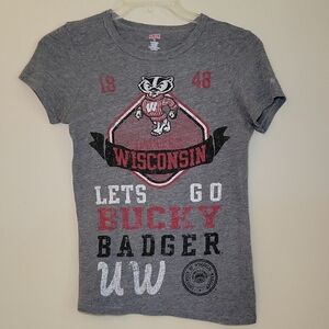 Soffe Heather‎ Gray T-Shirt Wisconsin Badgers Woman's Med. Sports Team